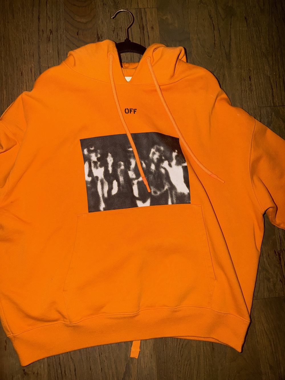 Off-White Orange Graphic Pullover Hoodie - Men's L